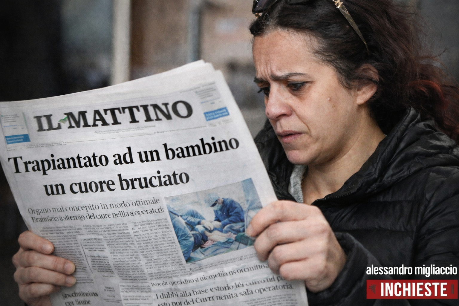 Mamma Patrizia col giornale